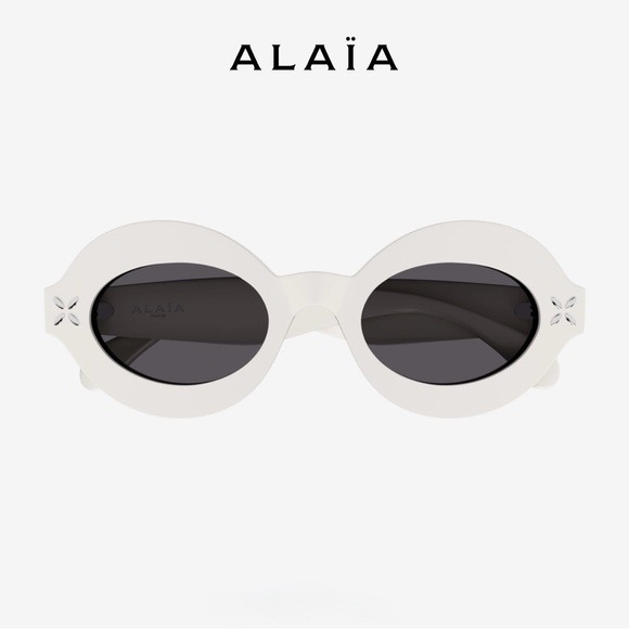 New! Alaïa White Oval Sunglasses AA0059S 002, Authentic - Picture 3 of 16